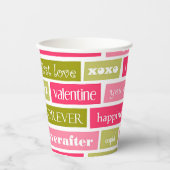 Buchstaben Rosa und Grüne Liebe Pappbecher (Vorderseite)