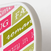 Buchstaben Rosa und Grüne Liebe Pickleball Schläger (Linke Seite)