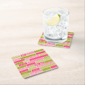 Buchstaben Rosa und Grüne Liebe Rechteckiger Pappuntersetzer (Vor Ort)