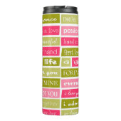 Buchstaben Rosa und Grüne Liebe Thermosbecher (Rückseite)