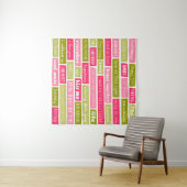 Buchstaben Rosa und Grüne Liebe Wandteppich (Beispiel (Horizontal))