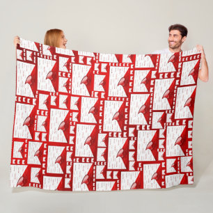 Buchstaben, rot, weiß, Herz, Geschenk, Liebe, i + Fleecedecke
