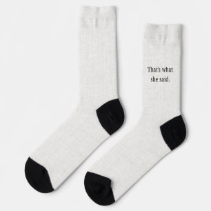 Buchstaben schwarz auf Leinen, Das hat sie gesagt Socken