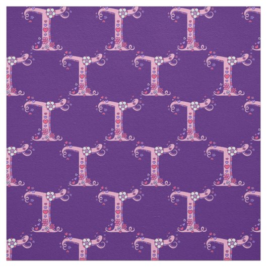 Buchstaben T, dekorativer Text, kundenspezifisch Stoff (Muster)