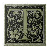 Buchstaben T Monogramm Fliese (Vorderseite)