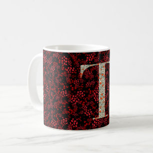 Buchstaben T rot und bordeauxrot Kaffeetasse