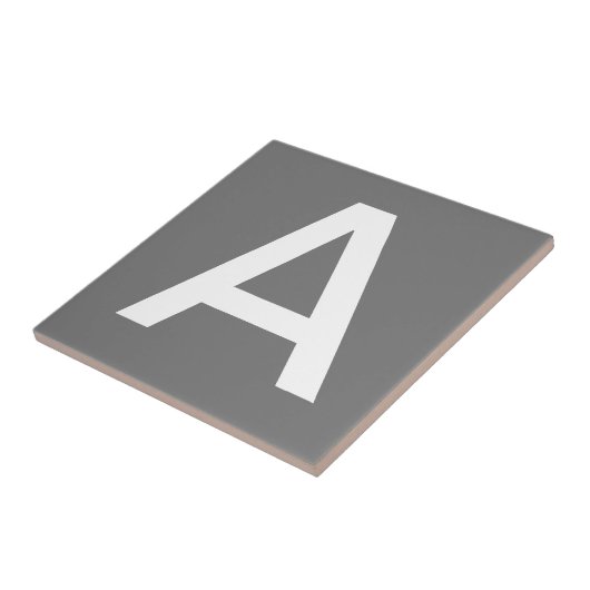 Buchstaben Tiles- Weiß auf grau Fliese (Seite)