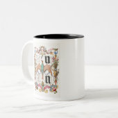 Buchstaben U und V Mira Calligraphiae Kalligraphie Zweifarbige Tasse (Vorderseite Links)