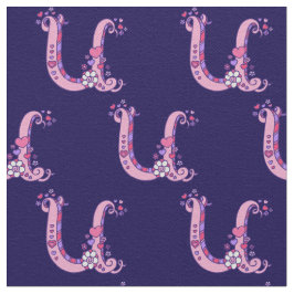 Buchstaben U, Ziertexte, kundenspezifisch Stoff