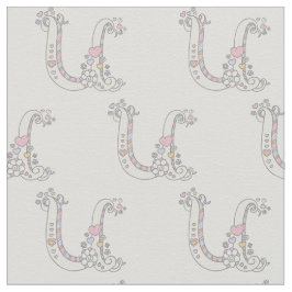 Buchstaben U, Ziertexte, kundenspezifisch Stoff