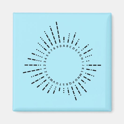 Buchstaben und Zahlen im Morsecode Magnet (Vorne)