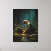 Buchstaben unter dem Waldlicht Leinwanddruck (Vorderseite)