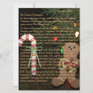 Buchstaben von Santa Gingerbread 6,5 x 8,75 Feiertagskarte