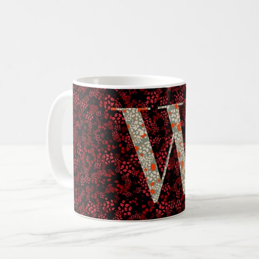 Buchstaben W rot und bordeauxrot Kaffeetasse (Vorderseite Links)