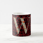 Buchstaben W rot und bordeauxrot Kaffeetasse (Mittel)