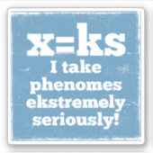 Buchstaben x Phenome klingen phonisch Aufkleber (Vorderseite)