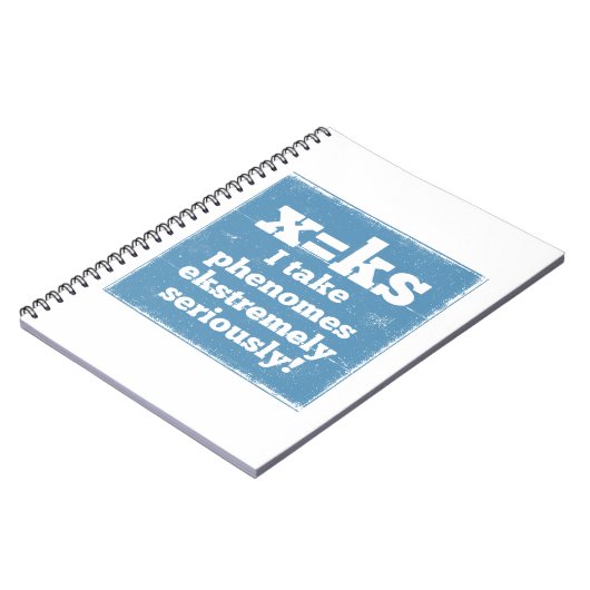 Buchstaben x Phenome klingen phonisch Notizblock (Linke Seite)