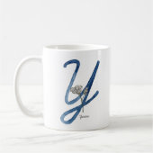 Buchstaben "Y" Aquarellfarbe Blume erste Tasse (Links)