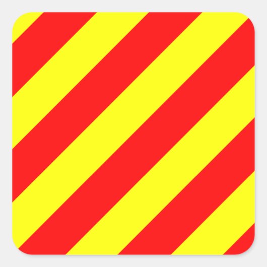 Buchstaben Y (Yankee) der Signalflagge für die Sch Quadratischer Aufkleber (Vorderseite)