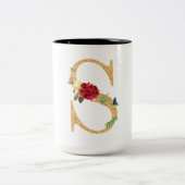 Buchstaben Zweifarbige Tasse (Mittel)