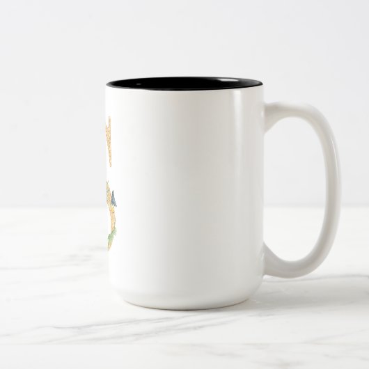 Buchstaben Zweifarbige Tasse (Rechts)