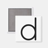 Buchstabenbezeichnung "d Magnet" Magnet (Vorderseite/Rückseite)