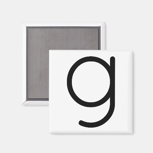 Buchstabenbezeichnung "g" magnet (Vorderseite/Rückseite)