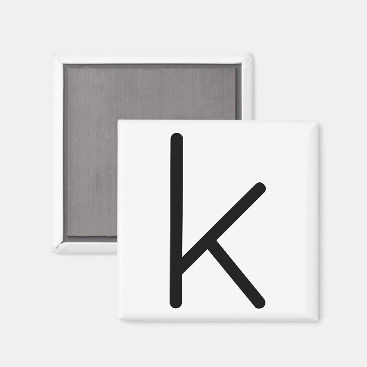 Buchstabenbezeichnung "k" magnet (Vorderseite/Rückseite)