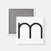 Buchstabenbezeichnung "m" magnet (Vorderseite/Rückseite)