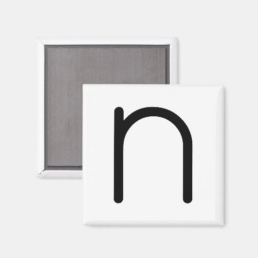 Buchstabenbezeichnung "n" magnet (Vorderseite/Rückseite)