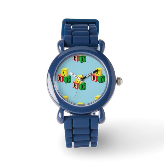 Buchstabenblöcke Armbanduhr (Vorderseite)