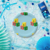 Buchstabenblöcke Pappteller (Party)
