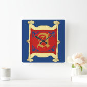 Buchstabenfolge, Bearbeitungsbuchstaben Quadratische Wanduhr (Zuhause)