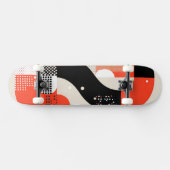 Buchstabenformen mit rot-schwarzen Punkten Skateboard (Horizontal)