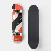 Buchstabenformen mit rot-schwarzen Punkten Skateboard (Vorderseite)