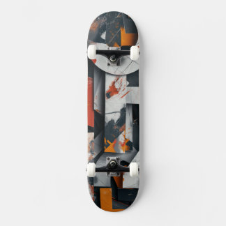 Buchstabenfragmente in orange und grau #1 skateboard