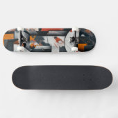 Buchstabenfragmente in orange und grau #1 skateboard (Horizontal)