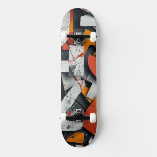 Buchstabenfragmente in orange und grau #2 skateboard