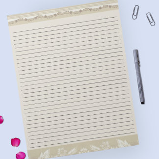 Buchstabengröße 8.5 x 11 Uni Regel Vintages Muster Notizblock