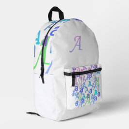 Buchstabenkonfetti "A" Bedruckter Rucksack