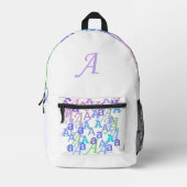 Buchstabenkonfetti "A" Bedruckter Rucksack (Vorderseite)