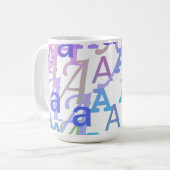 Buchstabenkonfetti "A" Kaffeetasse (Vorderseite Links)