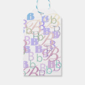 Buchstabenkonfetti "B" Geschenkanhänger (Vorderseite)