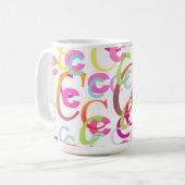 Buchstabenkonfetti "C" Kaffeetasse (Vorderseite Links)