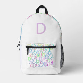 Buchstabenkonfetti "D" Bedruckter Rucksack
