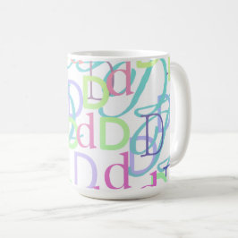 Buchstabenkonfetti "D" Kaffeetasse
