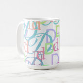 Buchstabenkonfetti "D" Kaffeetasse (Vorderseite Links)