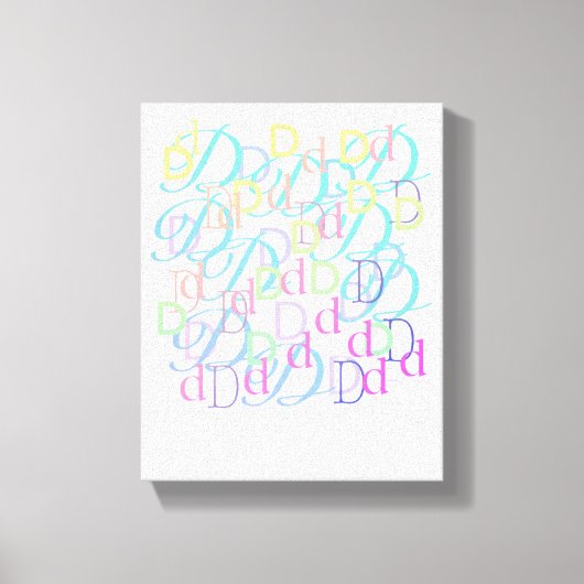 Buchstabenkonfetti "D" Leinwanddruck (Vorderseite)