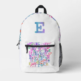 Buchstabenkonfetti "E" Bedruckter Rucksack