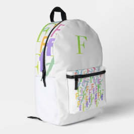 Buchstabenkonfetti "F" Bedruckter Rucksack